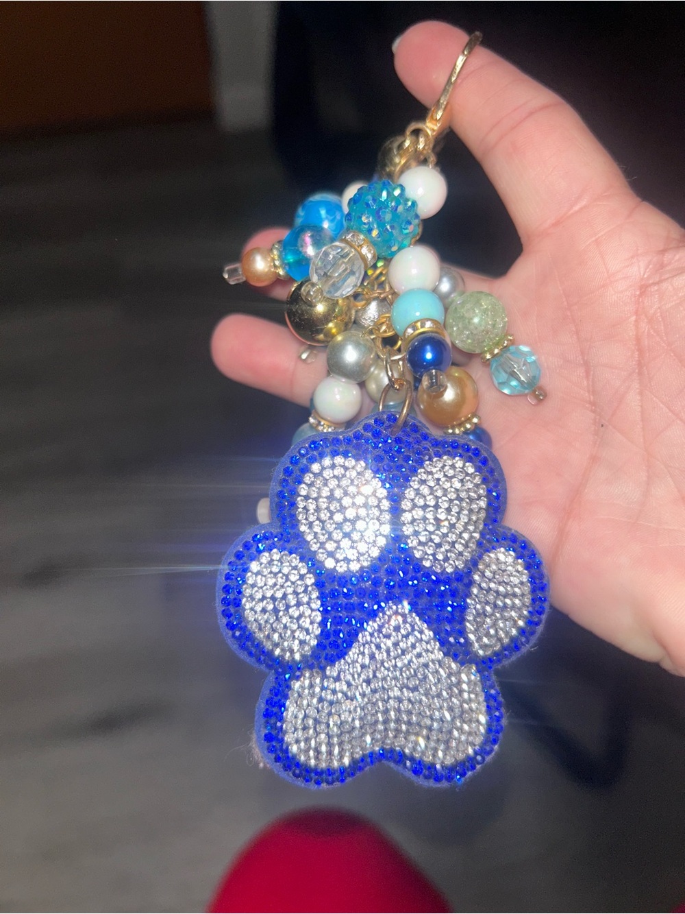 Blue paw keychain